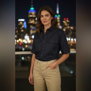 Ralph Lauren Navy Button-Up Shirt size 12